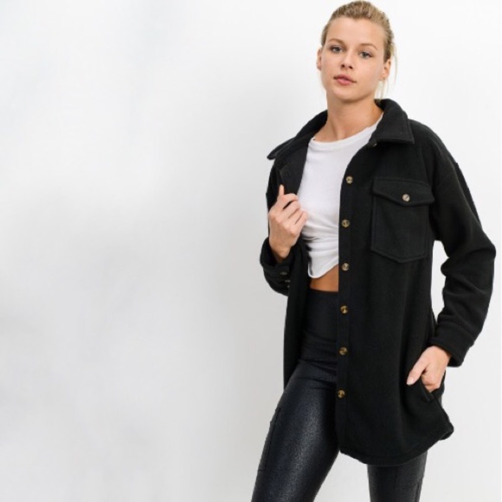 NWT Mono B Black Fleece Parka